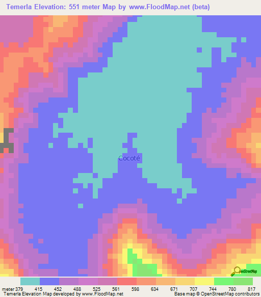 Temerla,Venezuela Elevation Map