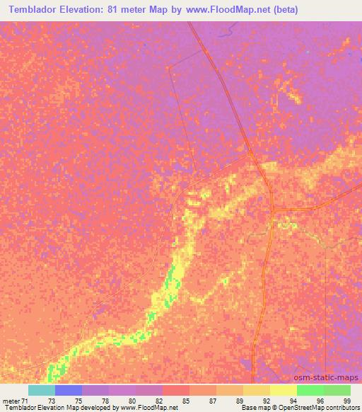 Temblador,Venezuela Elevation Map