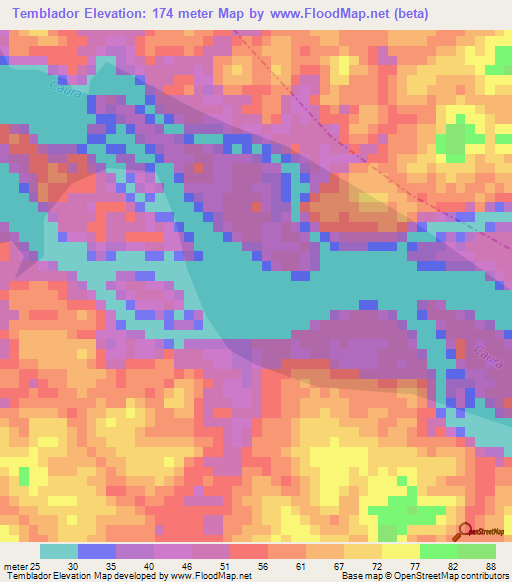 Temblador,Venezuela Elevation Map