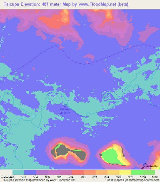 Teicupa,Venezuela Elevation Map
