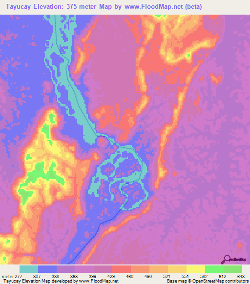 Tayucay,Venezuela Elevation Map