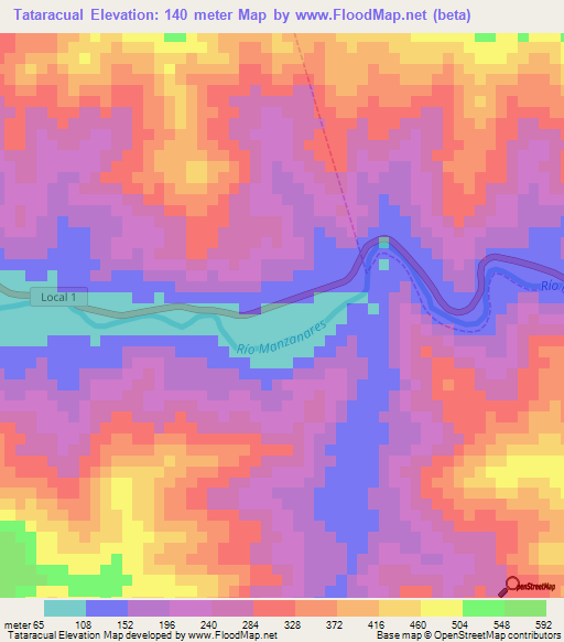 Tataracual,Venezuela Elevation Map