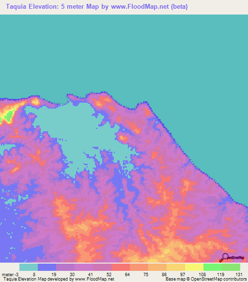 Taquia,Venezuela Elevation Map