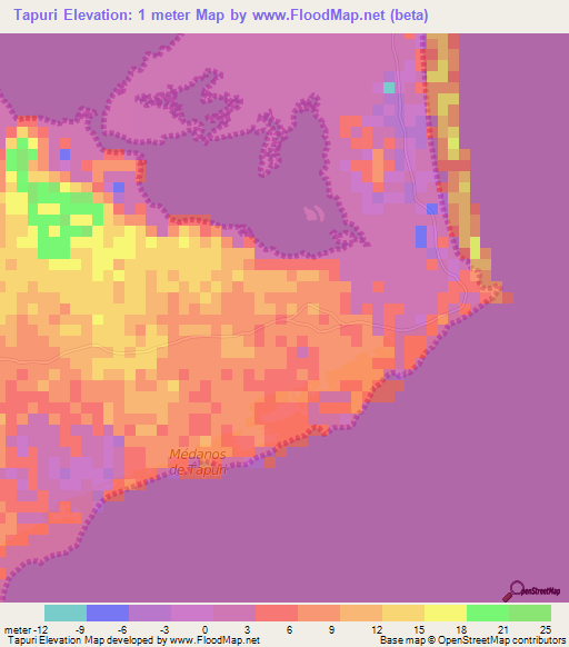Tapuri,Venezuela Elevation Map