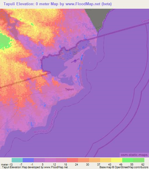 Tapuli,Venezuela Elevation Map