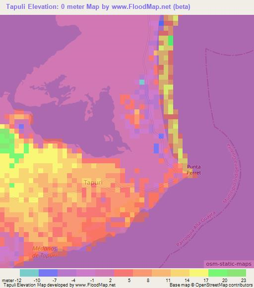 Tapuli,Venezuela Elevation Map