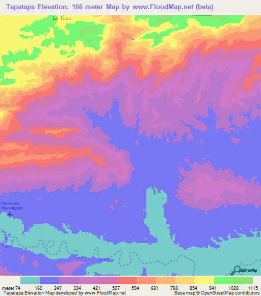 Tapatapa,Venezuela Elevation Map
