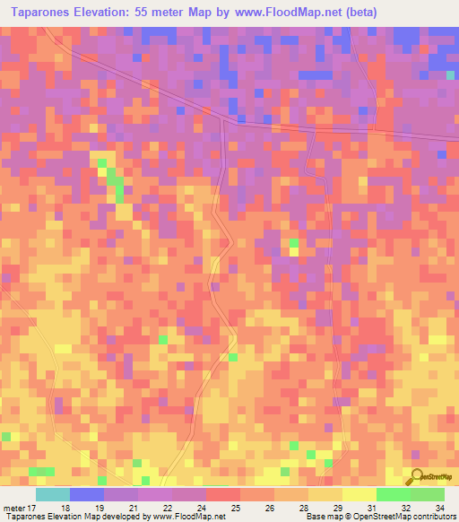 Taparones,Venezuela Elevation Map