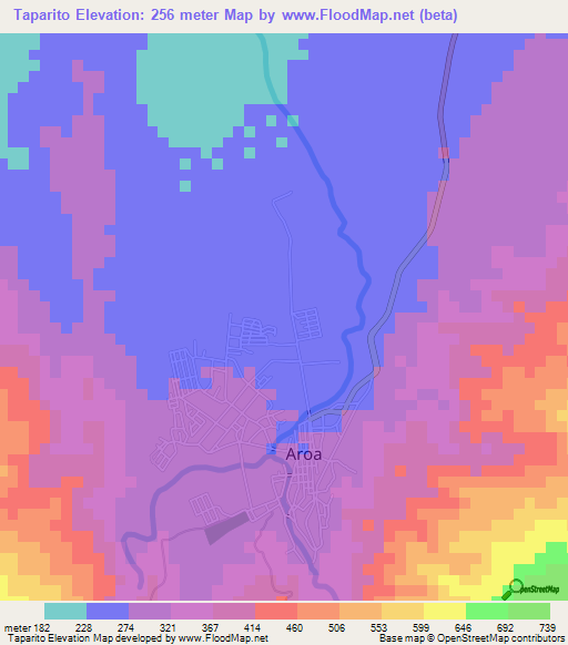Taparito,Venezuela Elevation Map