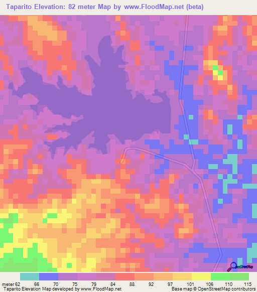 Taparito,Venezuela Elevation Map