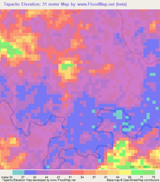 Taparito,Venezuela Elevation Map