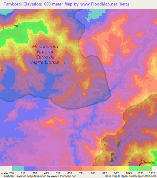 Tamboral,Venezuela Elevation Map