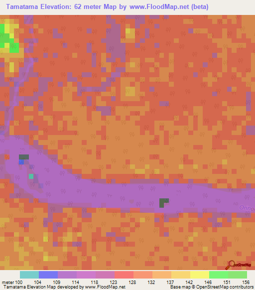 Tamatama,Venezuela Elevation Map