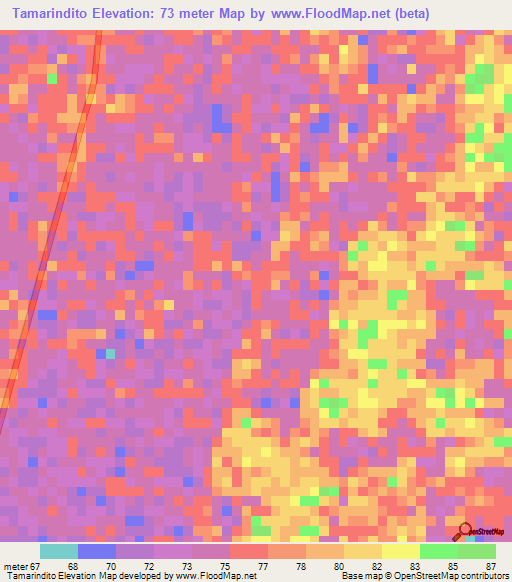 Tamarindito,Venezuela Elevation Map