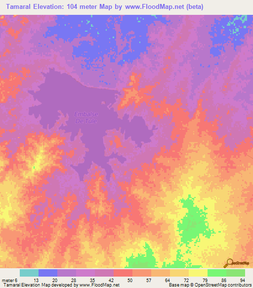 Tamaral,Venezuela Elevation Map