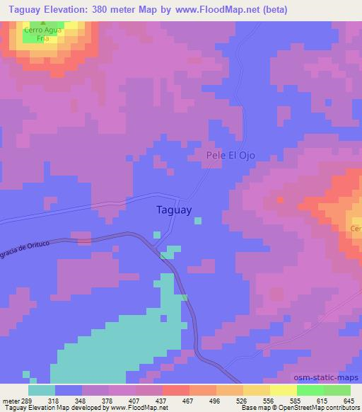 Taguay,Venezuela Elevation Map