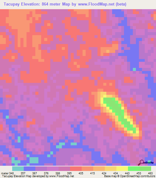 Tacupay,Venezuela Elevation Map