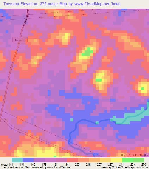 Tacoima,Venezuela Elevation Map