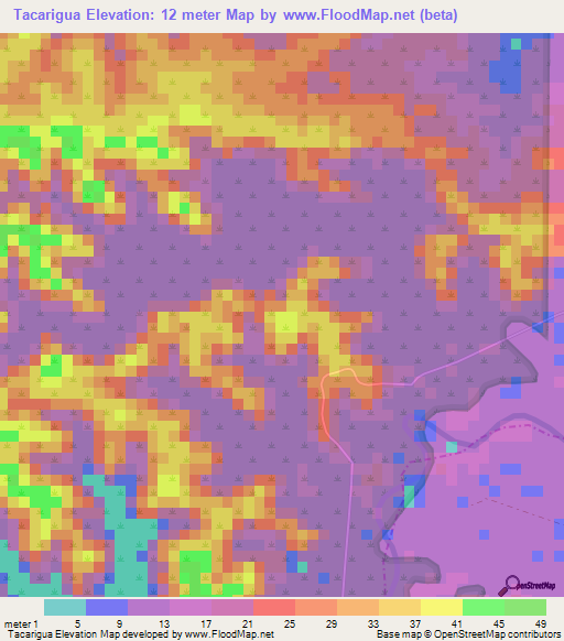 Tacarigua,Venezuela Elevation Map