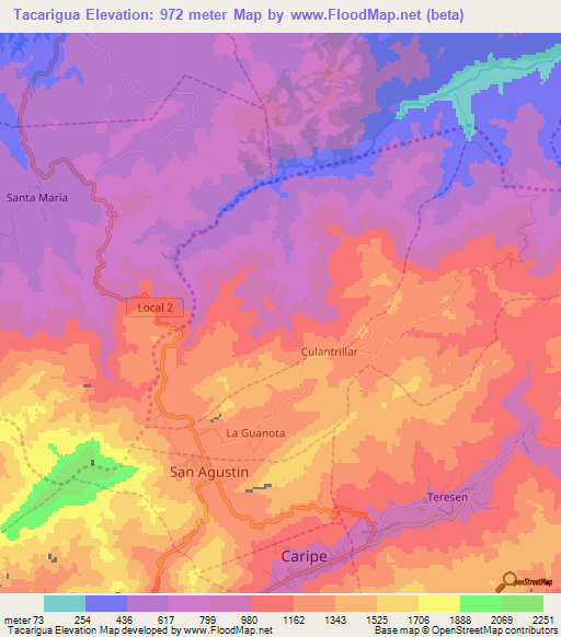 Tacarigua,Venezuela Elevation Map