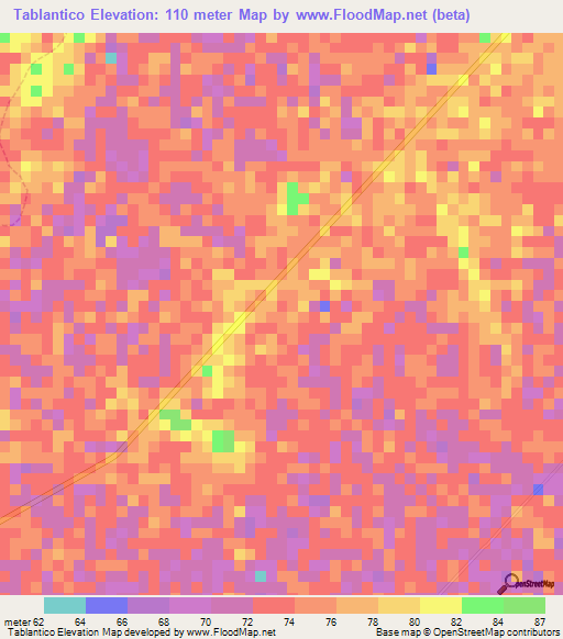 Tablantico,Venezuela Elevation Map