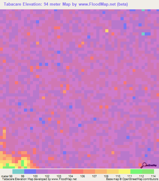 Tabacare,Venezuela Elevation Map