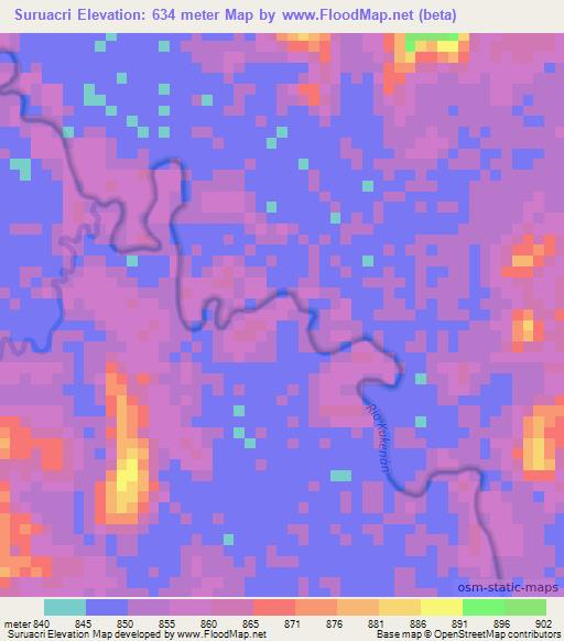 Suruacri,Venezuela Elevation Map
