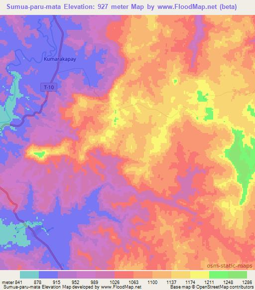 Sumua-paru-mata,Venezuela Elevation Map