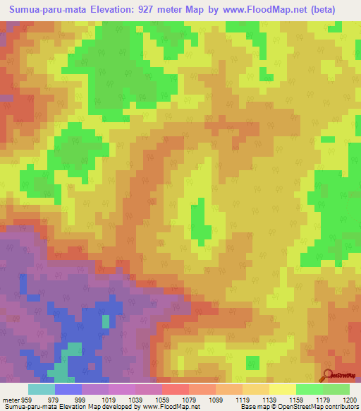 Sumua-paru-mata,Venezuela Elevation Map