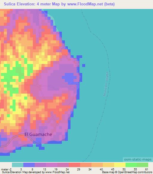 Sulica,Venezuela Elevation Map