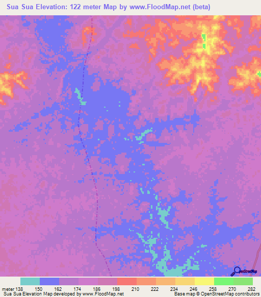 Sua Sua,Venezuela Elevation Map