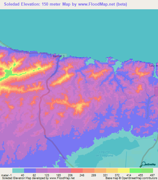 Soledad,Venezuela Elevation Map
