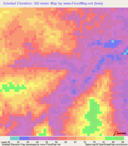 Soledad,Venezuela Elevation Map