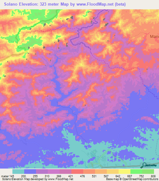 Solano,Venezuela Elevation Map