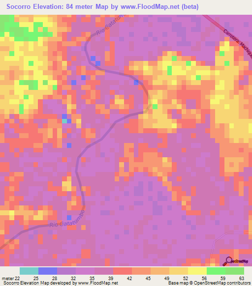Socorro,Venezuela Elevation Map