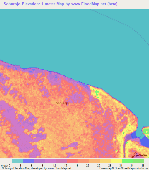 Soburojo,Venezuela Elevation Map