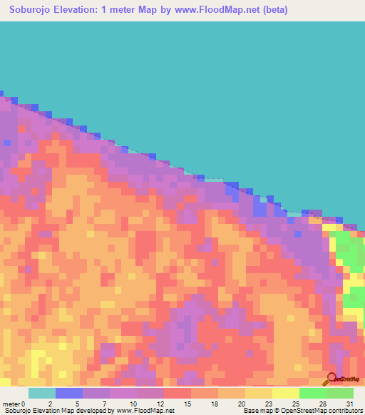 Soburojo,Venezuela Elevation Map
