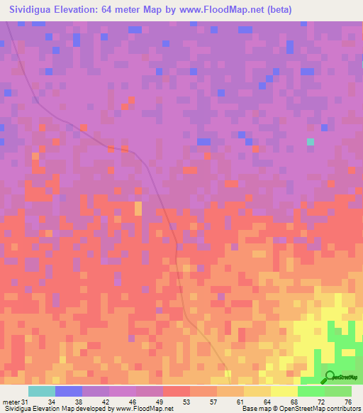 Sividigua,Venezuela Elevation Map
