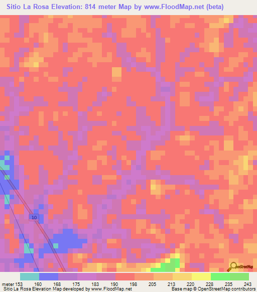 Sitio La Rosa,Venezuela Elevation Map