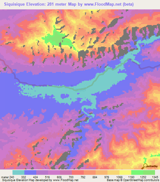 Siquisique,Venezuela Elevation Map