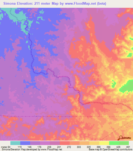 Simona,Venezuela Elevation Map