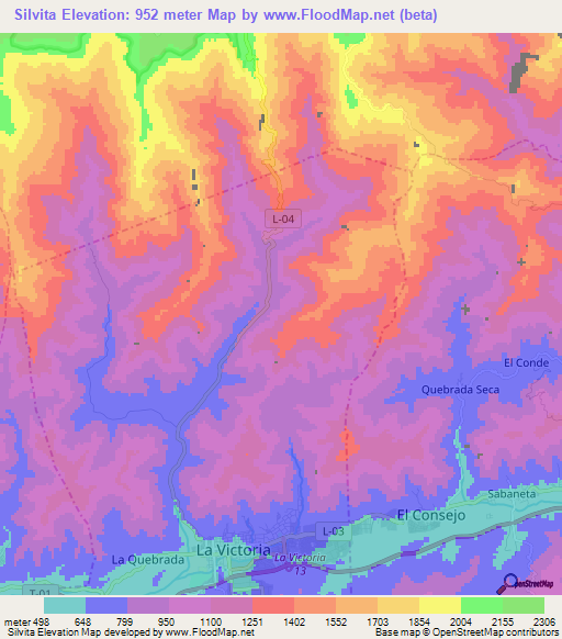 Silvita,Venezuela Elevation Map