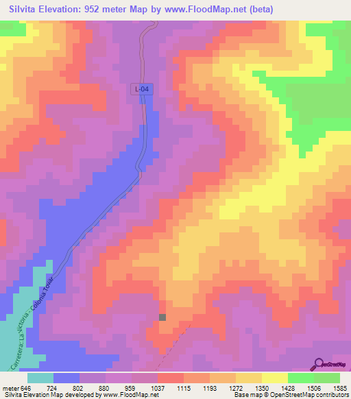 Silvita,Venezuela Elevation Map