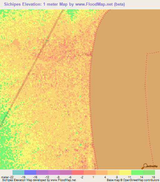 Sichipes,Venezuela Elevation Map