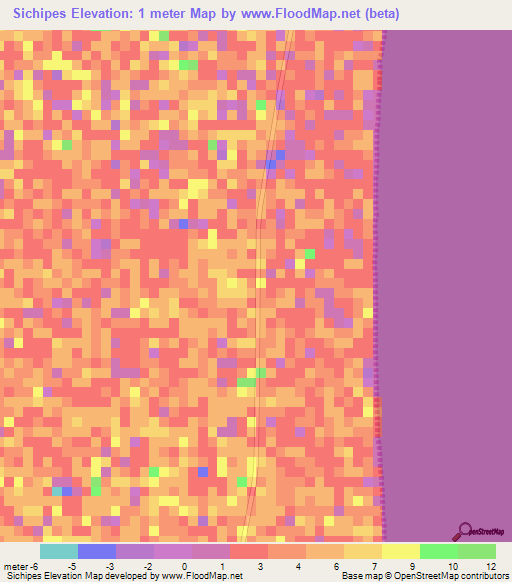 Sichipes,Venezuela Elevation Map