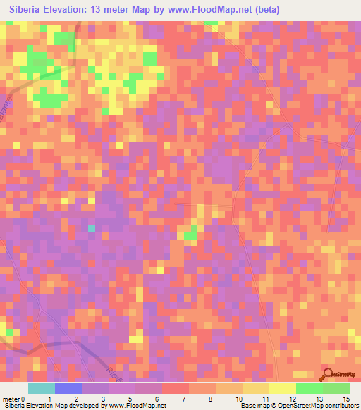 Siberia,Venezuela Elevation Map