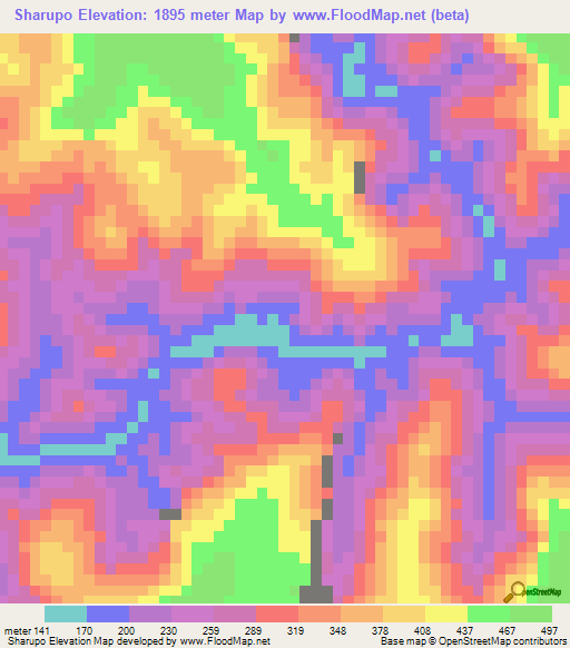 Sharupo,Venezuela Elevation Map