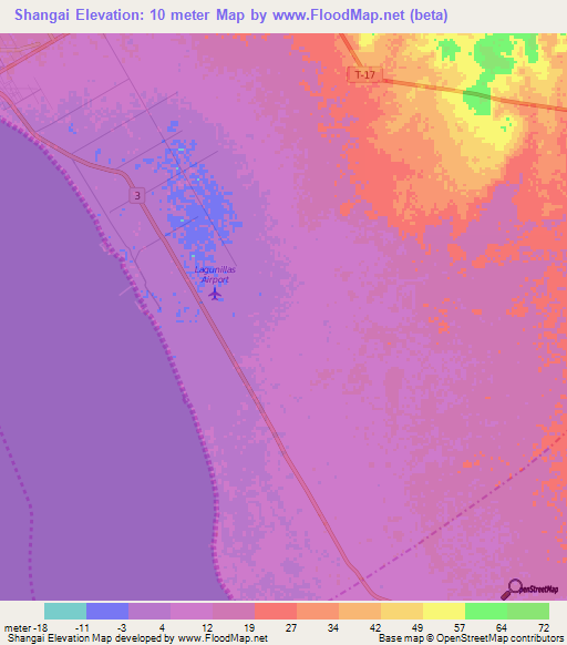 Shangai,Venezuela Elevation Map