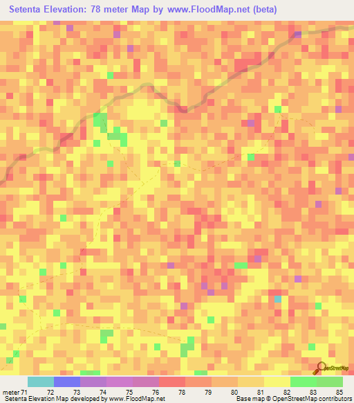 Setenta,Venezuela Elevation Map