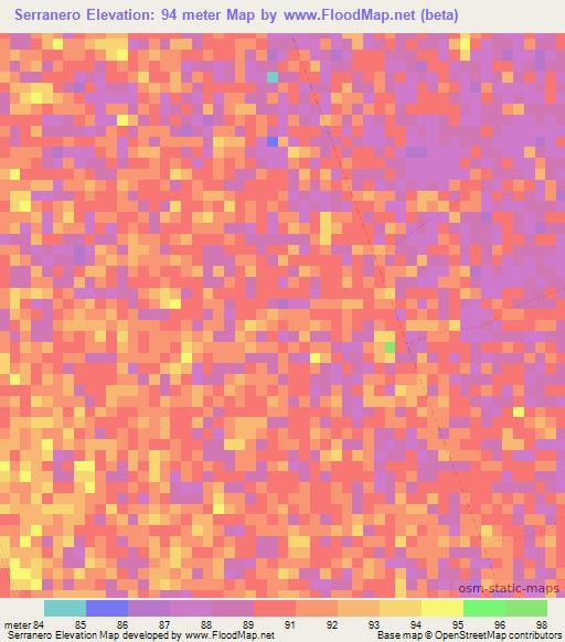 Serranero,Venezuela Elevation Map